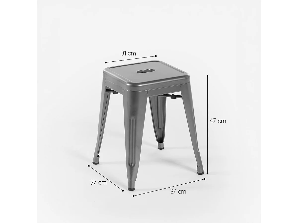 hoher stahl-industriehocker steel rocket für küchenbars - Weiß