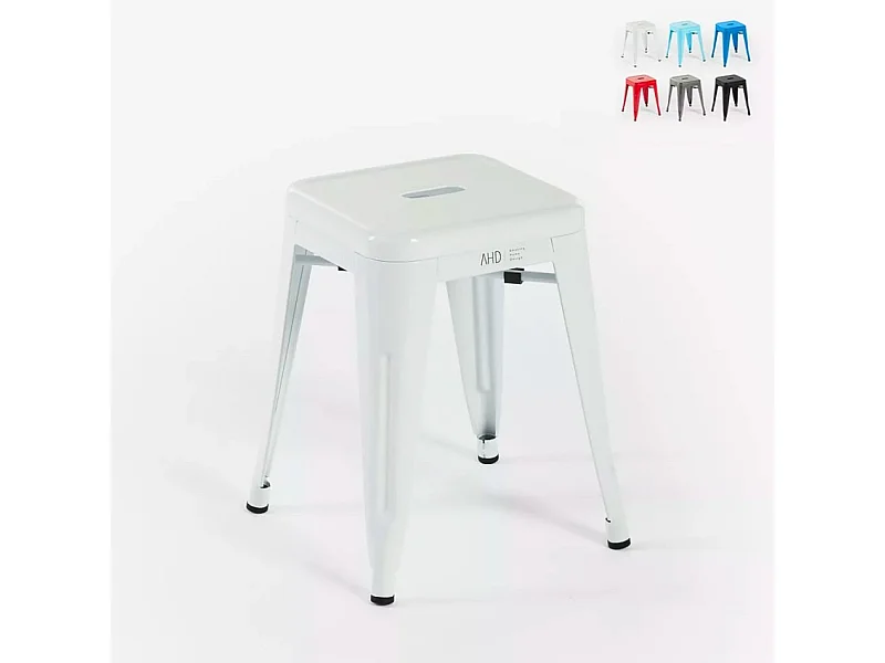 hoher stahl-industriehocker steel rocket für küchenbars - Weiß