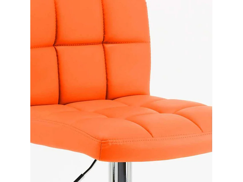 Fester, drehbarer und verstellbarer Bar- und Küchenhocker mit Rückenlehne und Fußstütze Atlanta - Orange
