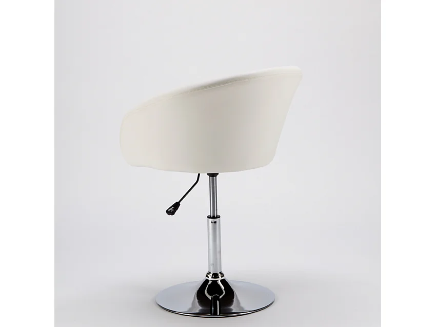 Sillón Taburete Giratorio Cuero Polipiel Diseño Moderno Austin - Blanco
