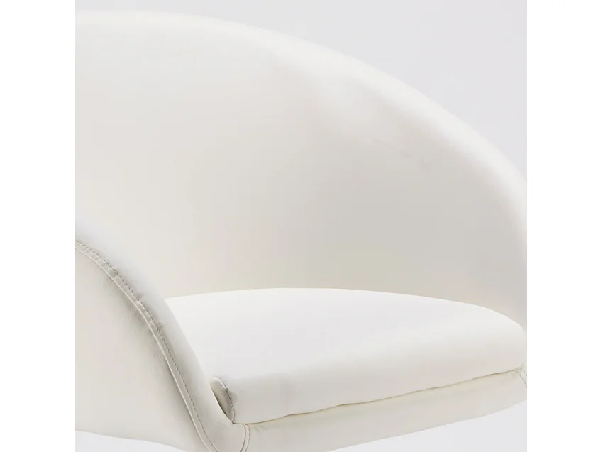 Sillón Taburete Giratorio Cuero Polipiel Diseño Moderno Austin - Blanco