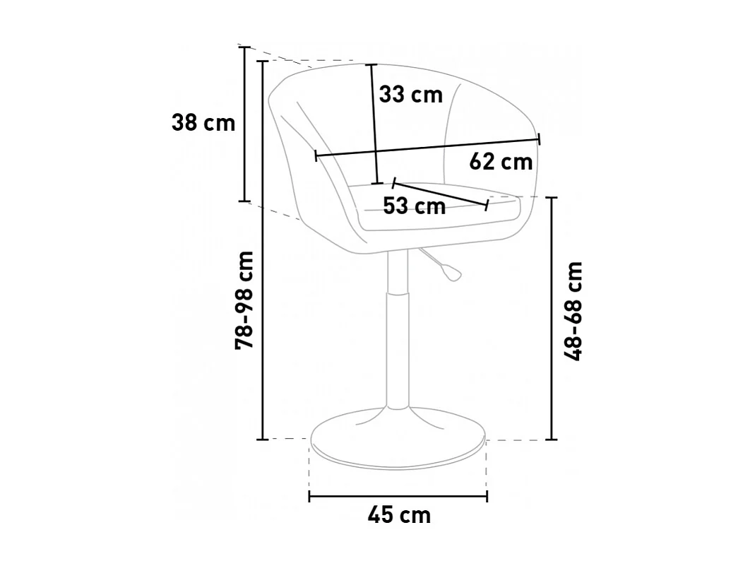 Sillón Taburete Giratorio Cuero Polipiel Diseño Moderno Austin - Blanco