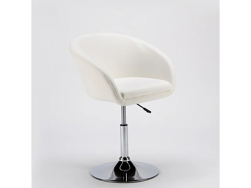 Sillón Taburete Giratorio Cuero Polipiel Diseño Moderno Austin - Blanco