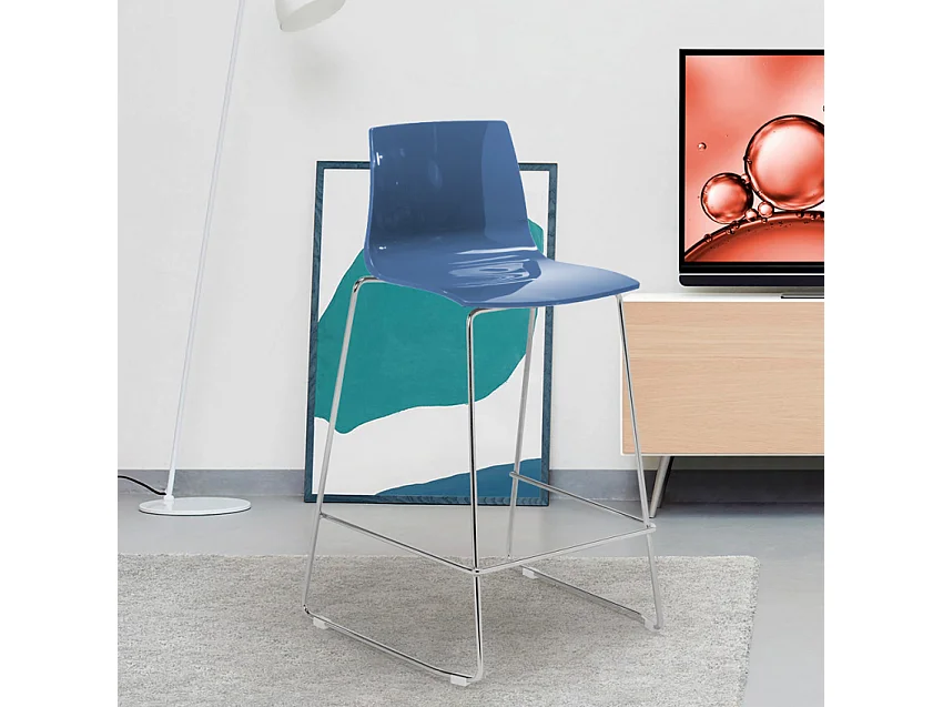 Grand Soleil Design Hocker Bar Küche 64 cm Design Mini Imola - Blau