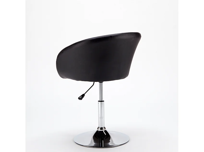 Sillón Taburete Giratorio Cuero Polipiel Diseño Moderno Austin - Negro