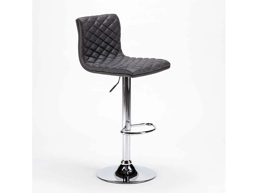 Denver Design Gesteppter Kunstlederhocker für Bar und Küche - Grau