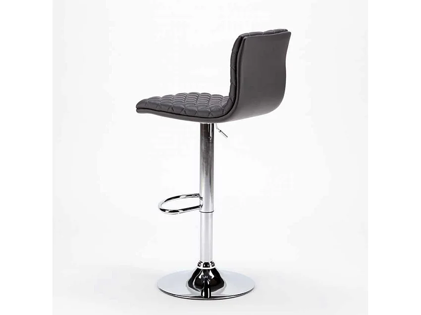 Denver Design Gesteppter Kunstlederhocker für Bar und Küche - Grau