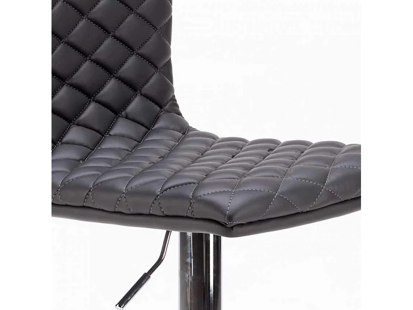 Denver Design Gesteppter Kunstlederhocker für Bar und Küche - Grau