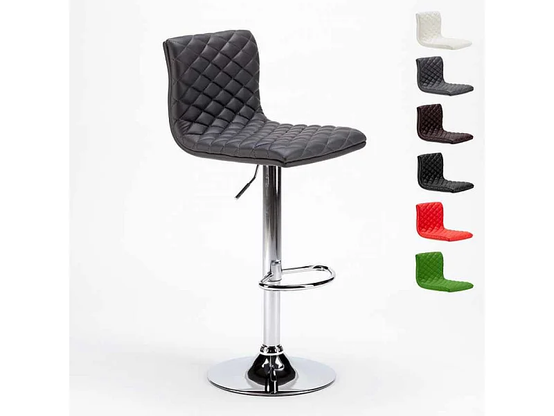 Denver Design Gesteppter Kunstlederhocker für Bar und Küche - Grau