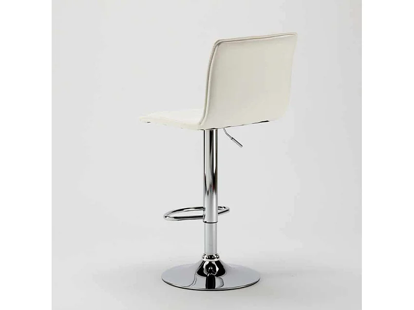 Taburete de cocina y bar moderno de cuero polipiel Phoenix - Blanco