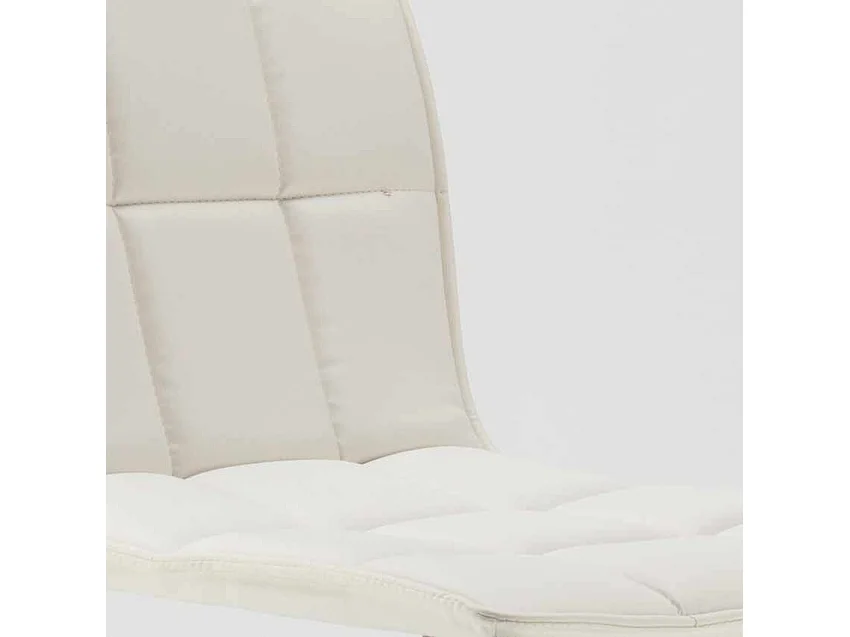 Taburete de cocina y bar moderno de cuero polipiel Phoenix - Blanco