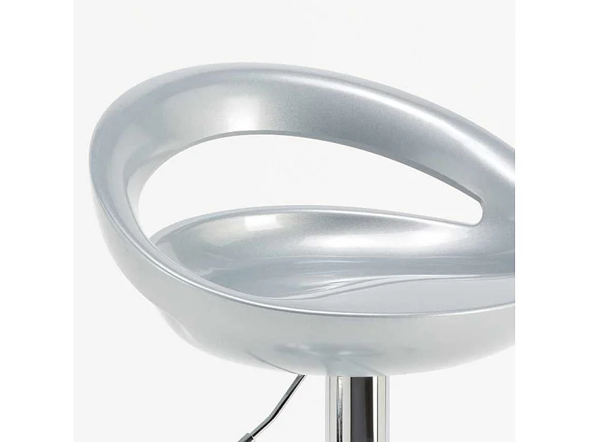 Taburete de bar para cocina alto giratorio fijo ajustable y con reposapiés modelo Hollywood - Gris