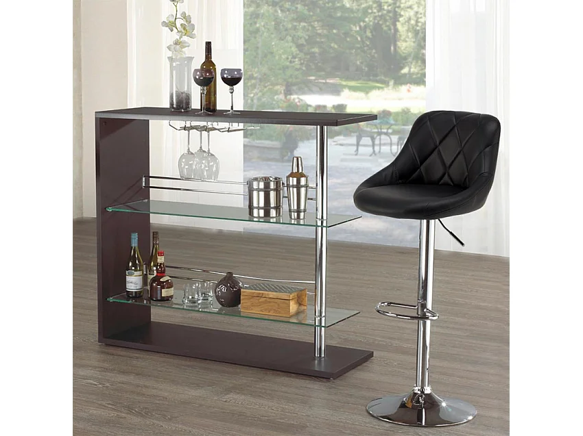 Taburete de bar cocina alto fijo giratorio ajustable respaldo Philadelphia - Rojo