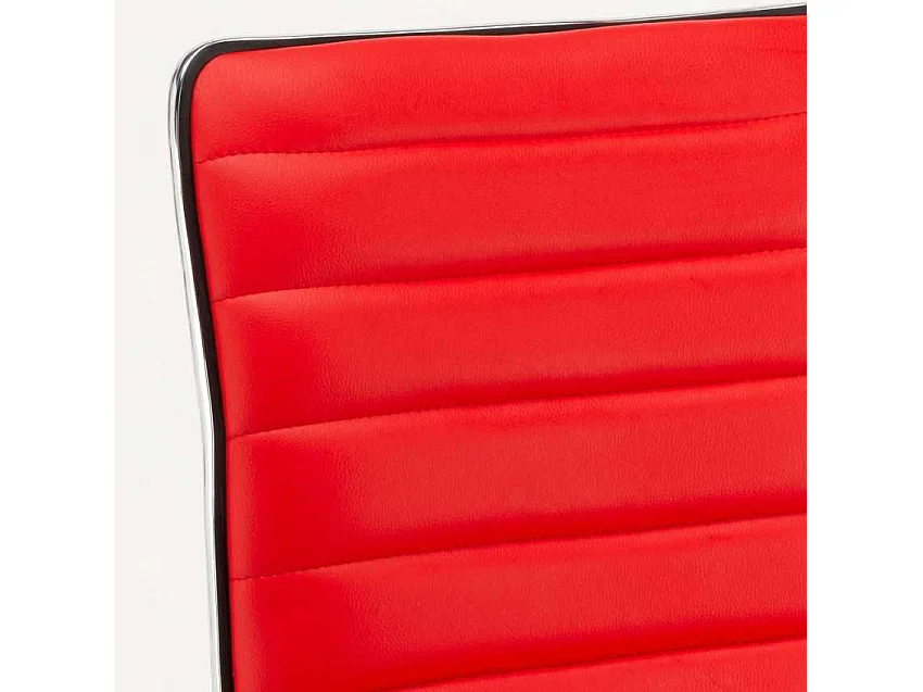 Taburete de bar cocina alto fijo giratorio ajustable con respaldo Detroit - Rojo