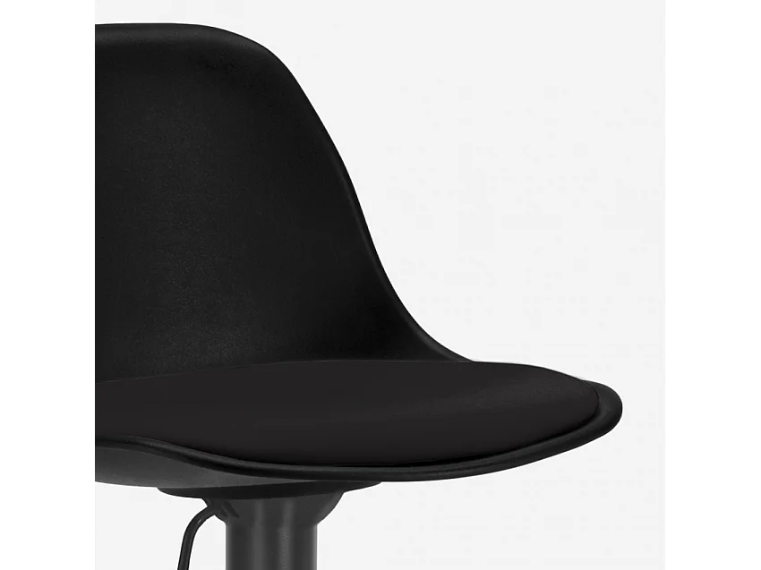 New Orleans Black Edition Moderner drehbarer verstellbarer Barhocker schwarz