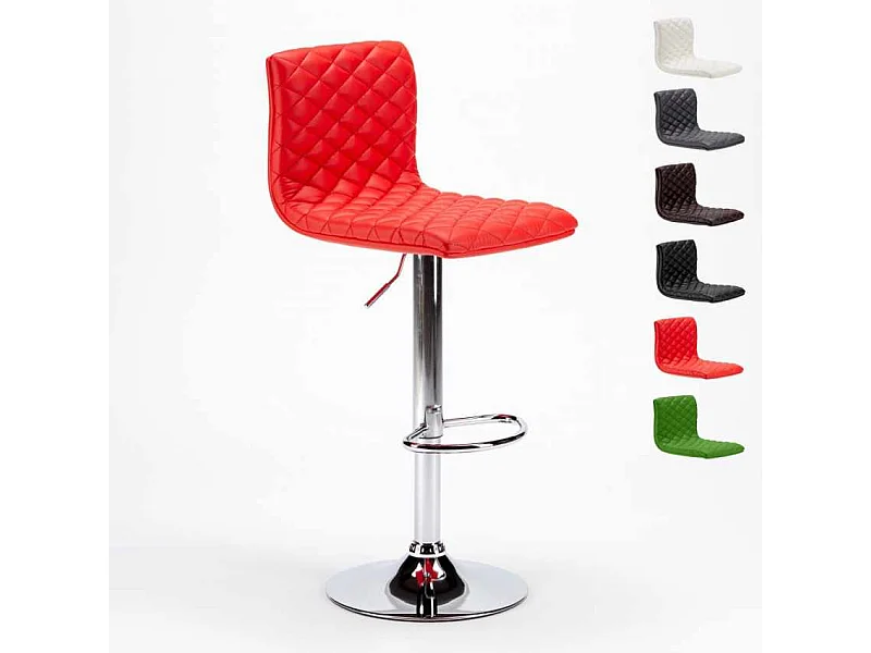 Taburete de Bar y Cocina Alto de cuero artificial Denver - Rojo
