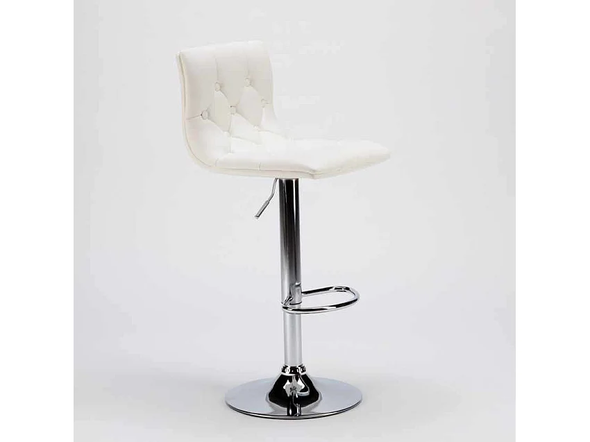 Chesterfield Kunstleder gesteppt Küche und Barhocker Design Honolulu - Weiß