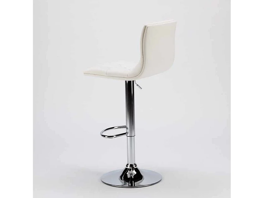 Chesterfield Kunstleder gesteppt Küche und Barhocker Design Honolulu - Weiß