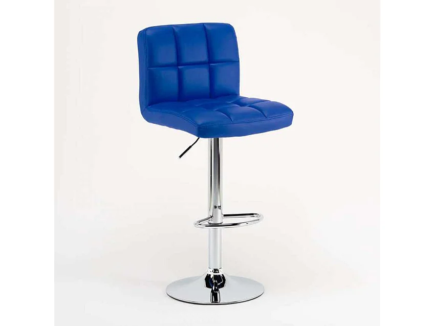 Taburete de cocina y bar alto giratorio ajustable con respaldo Atlanta - Azul Marino