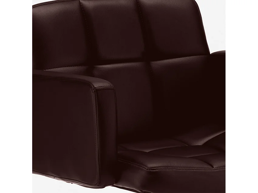 Taburete de cocina y bar con Reposabrazos de Cuero Polipiel Oakland - Marrón