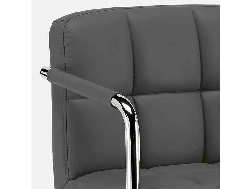 Taburete de bar cocina alto giratorio ajustable con respaldo y reposabrazos Las Vegas - Gris