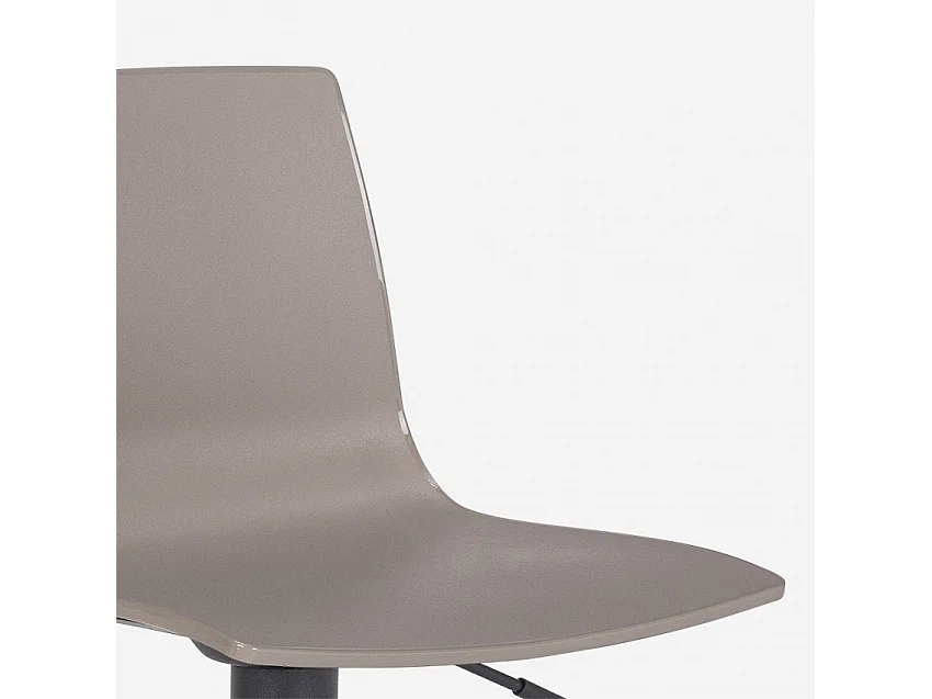 Design-Küchenbarhocker mit verstellbarem mattschwarzem Fuß Grand Soleil Imola Matt - Beige Jute