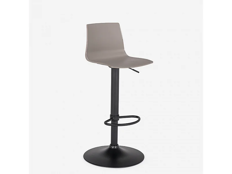 Sgabello cucina bar design base nero opaco regolabile Grand Soleil Imola Matt - Beige Juta