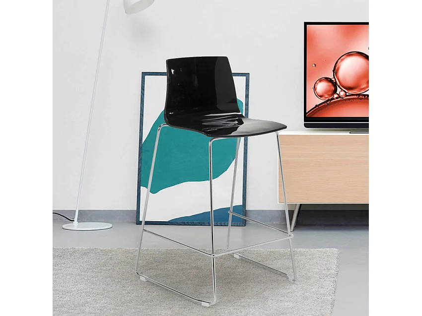 Grand Soleil Design Hocker Bar Küche 64 cm Design Mini Imola - Schwarz
