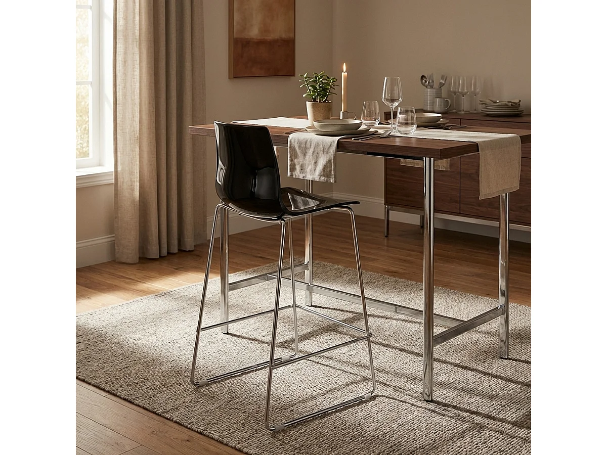 Grand Soleil tabouret design moderne de bar et cuisine 64 cm Mini Imola - Noir