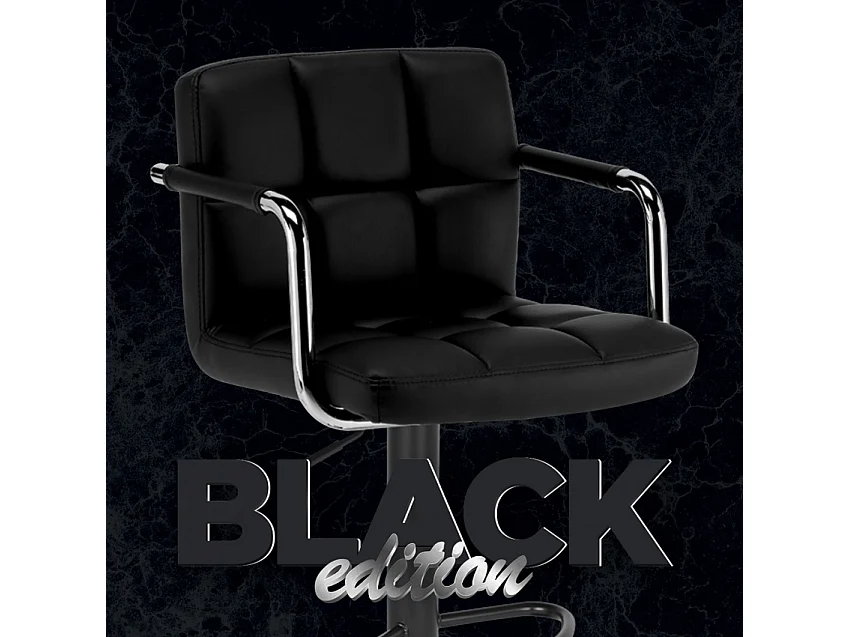 Taburete de bar cocina alto giratorio ajustable Las Vegas Black Edition