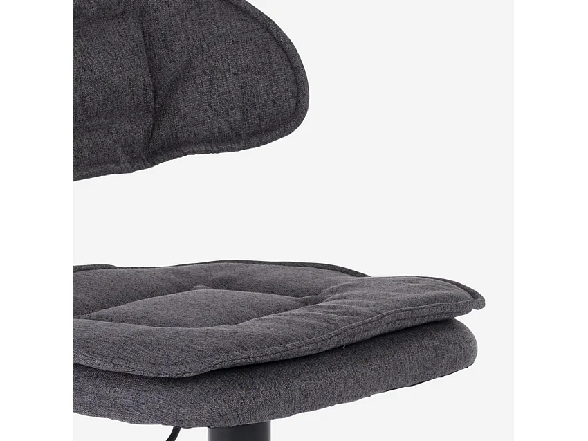 Taburete de bar de cocina ajustable moderno en tela tapizada Nashville. - Gris Oscuro