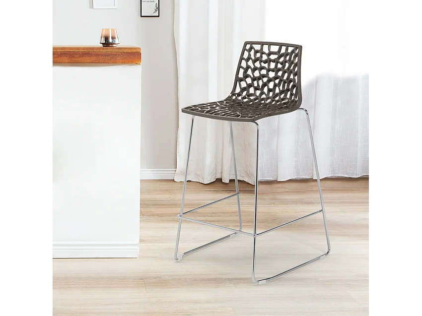 Grand Soleil Design Hocker für Küchenbar 64cm Mini Spider - Braun