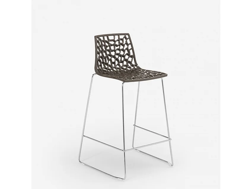 Tabouret de bar design Grand Soleil 64cm Mini Spider - Marron