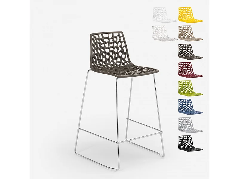 Grand Soleil Design Hocker für Küchenbar 64cm Mini Spider - Braun