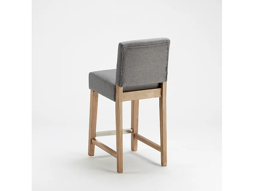 Taburete Bar cocina de madera estilo Henriksdal 63 cm de altura Comfort L - Shabby Gris