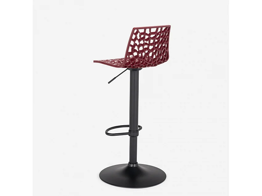 Verstellbarer Barhocker mit mattschwarzer Basis Grand Soleil Spider Matt - Bordeaux