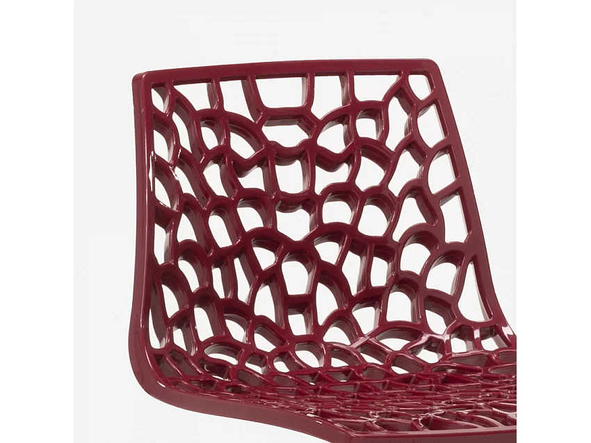 Verstellbarer Barhocker mit mattschwarzer Basis Grand Soleil Spider Matt - Bordeaux