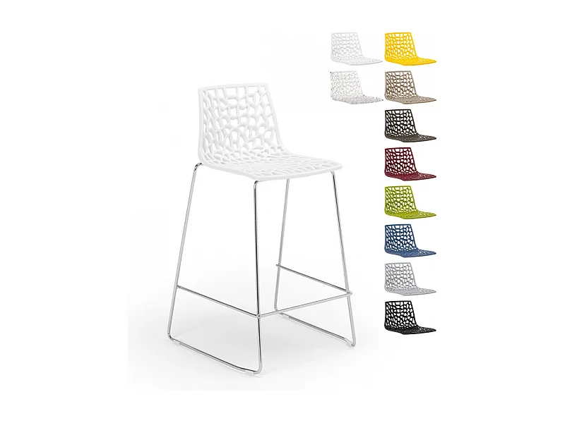 Taburete de bar de diseño Grand Soleil 64cm Mini Spider - Blanco