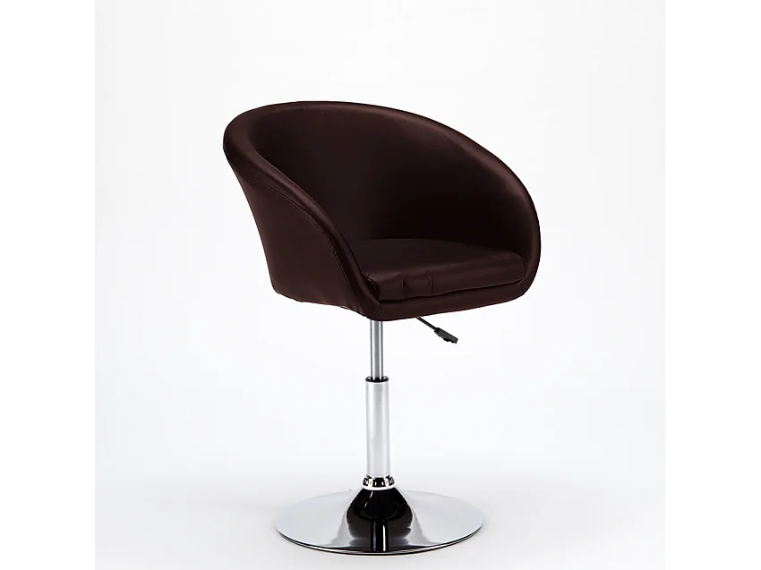 Sillón Taburete Giratorio Cuero Polipiel Diseño Moderno Austin - Marrón