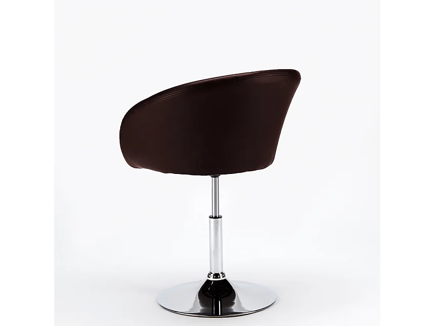 Sillón Taburete Giratorio Cuero Polipiel Diseño Moderno Austin - Marrón
