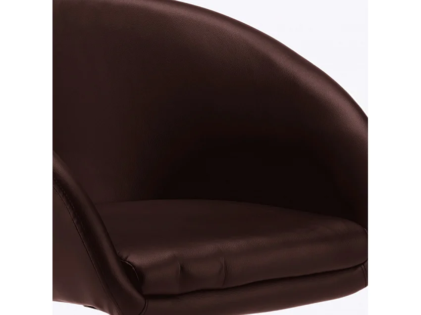 Sillón Taburete Giratorio Cuero Polipiel Diseño Moderno Austin - Marrón