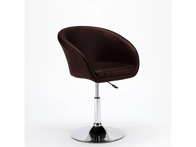 Sillón Taburete Giratorio Cuero Polipiel Diseño Moderno Austin - Marrón