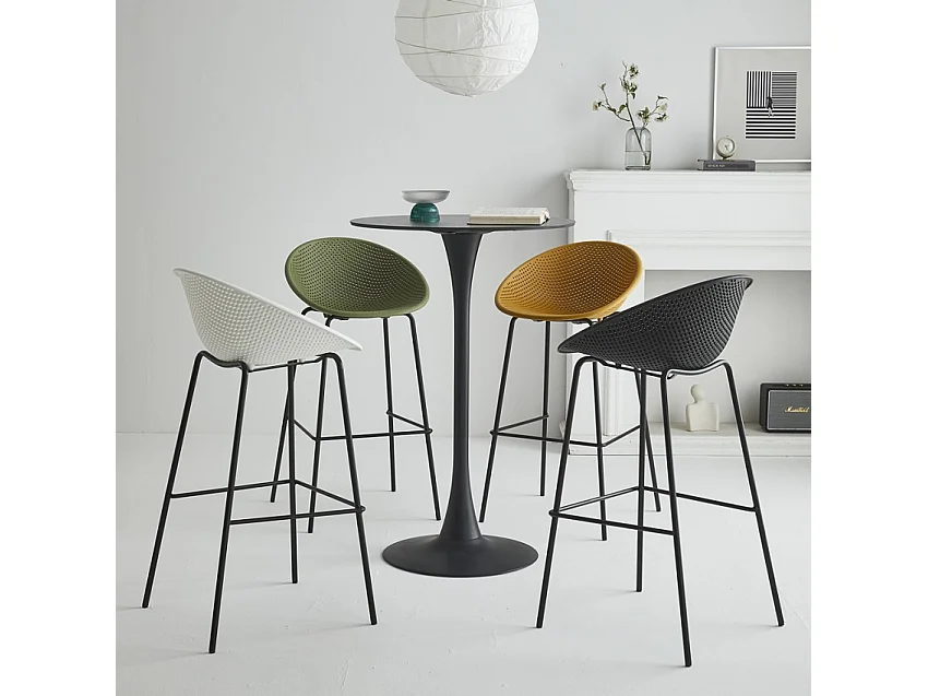 Hoher Hocker 73cm in modernem Design für die Küche,  Bar oder Restaurant Flaund - Gelb