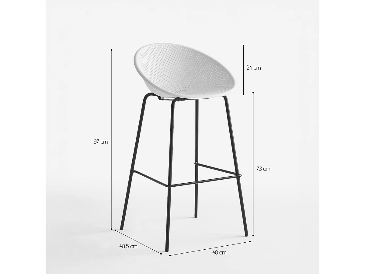 Hoher Hocker 73cm in modernem Design für die Küche,  Bar oder Restaurant Flaund - Gelb