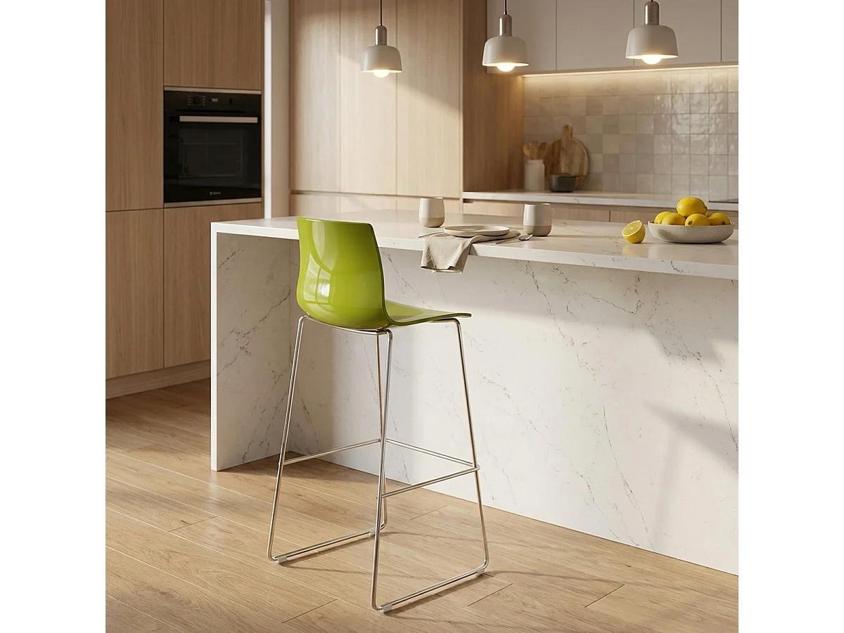 Tabouret de bar de cuisine Grand Soleil 74 cm design Imola Slitta - Anis vert