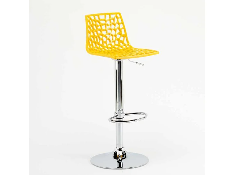 Sgabello Grand Soleil SPIDER per bar cucina alto fisso girevole regolabile poggiapiedi - Giallo
