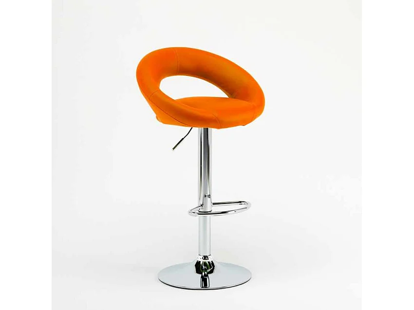 Hoher drehbarer Küchenbarhocker mit verstellbarer Fußstütze Chicago - Orange