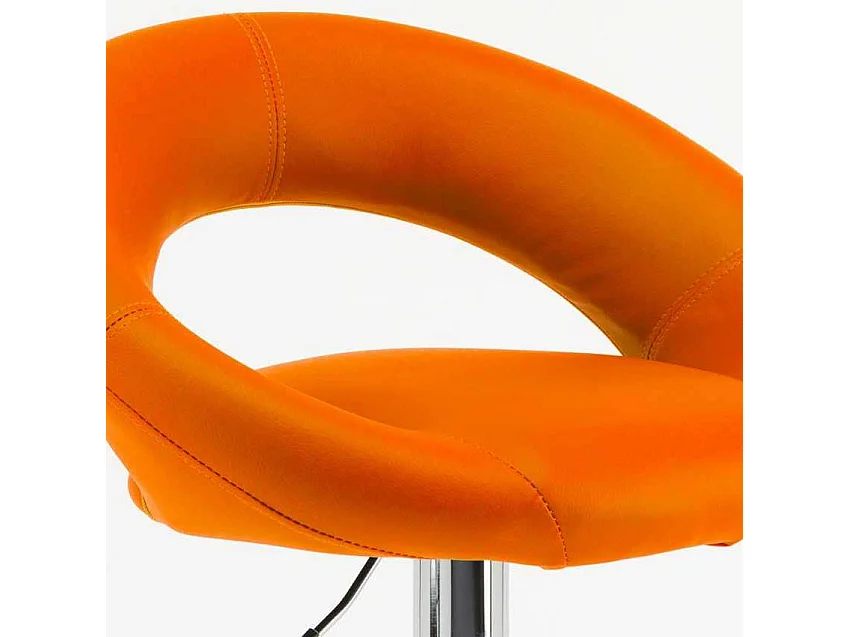 Hoher drehbarer Küchenbarhocker mit verstellbarer Fußstütze Chicago - Orange