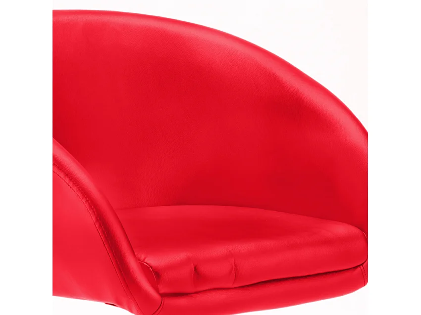 Sillón Taburete Giratorio Cuero Polipiel Diseño Moderno Austin - Rojo