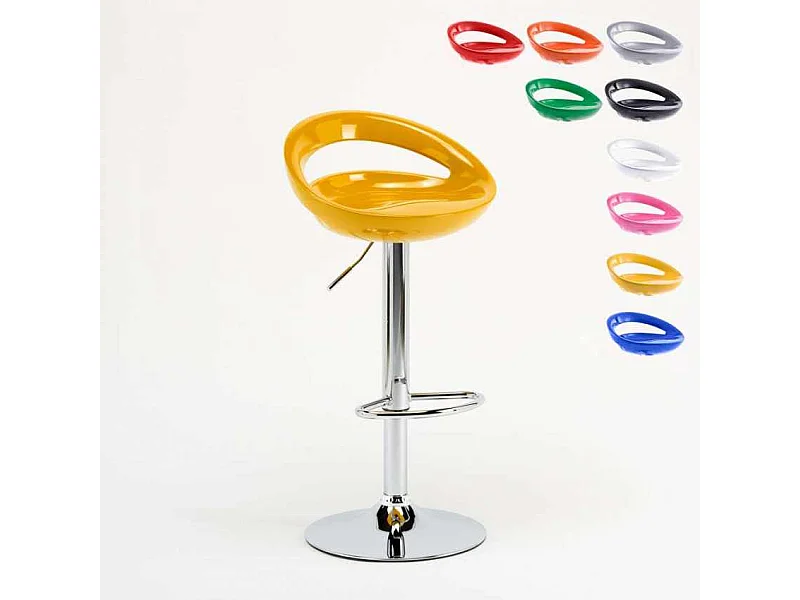 Hohe Küche Barhocker Halbinsel schwenkbar verstellbare Fußstütze Hollywood - Gelb